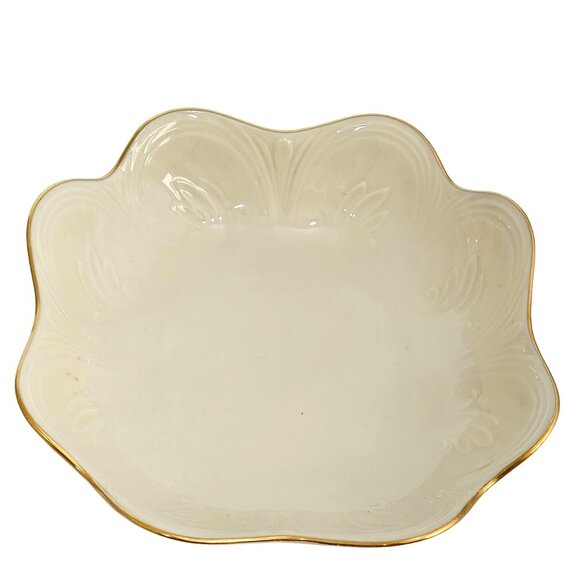 Lenox Saybrooke Gold Serving Bowl 8" scalloped ruffled luxury tableware - Picture 6 of 11